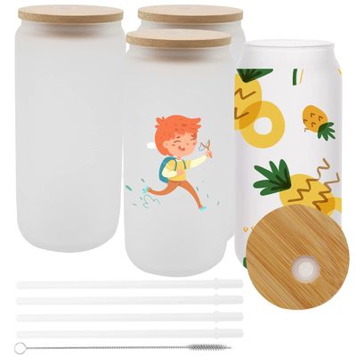 천연 건강 16oz 냉동 맥주 컵 대나무 뚜?? 과 빨대 최고의 바 선물