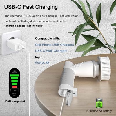 다기능 핸드 프리 9인1 전기 세탁 청소 브러쉬 USB 충전