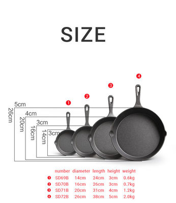 반착성 선순환 Cast Iron Skillet Black 지속가능한 야외 요리용품