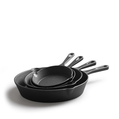 반착성 선순환 Cast Iron Skillet Black 지속가능한 야외 요리용품