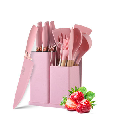 19 pcs 목재 손잡이 실리콘 부엌 가구 세트 요리 도구 및 공급 레스토랑