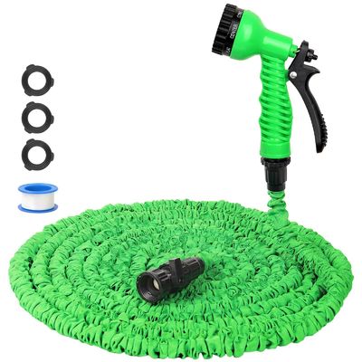 물 공급 단순 확장 가능한 마법 플렉스 가열 된 정원 Hose 25-200FT 스프레이 총