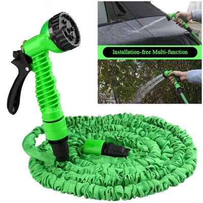 물 공급 단순 확장 가능한 마법 플렉스 가열 된 정원 Hose 25-200FT 스프레이 총