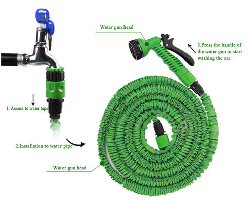 물 공급 단순 확장 가능한 마법 플렉스 가열 된 정원 Hose 25-200FT 스프레이 총