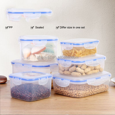 3pcs 공기 밀폐 플라스틱 저장 상자 세트 다기능 식품 저장 용기