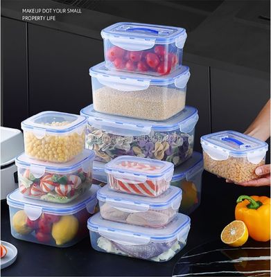 3pcs 공기 밀폐 플라스틱 저장 상자 세트 다기능 식품 저장 용기