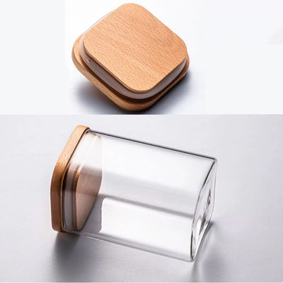 현대 디자인 식품 보관 용기 대나무 뚜?? 300ml 500ml 향신료 유리 잔