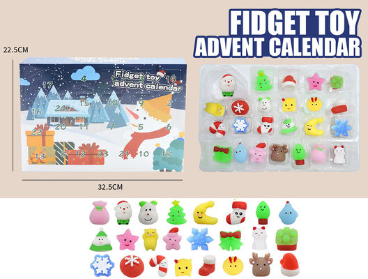 24pcs 크리스마스 추석 달력 블라인드 박스 만화 Fidget Squishy Toy for Kids 장난감 세트