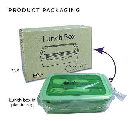 어린이 / 성인용 점심 상자 PP5 1400 ML 마이크로 웨브 냉동 안전 스푼 포크와 함께 BPA 무료