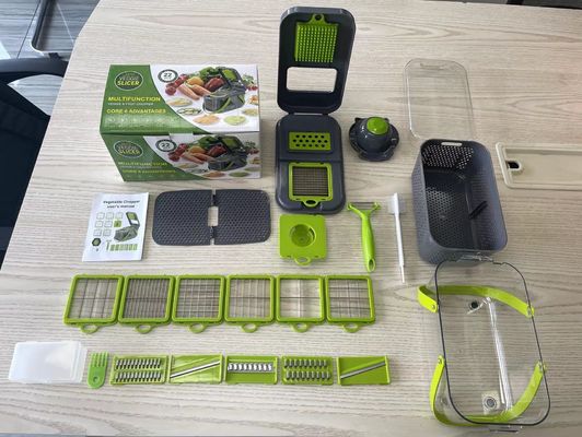 22pcs 채소 썰기 썰기 배수 바구니 손잡이와 지속 가능한 만돌린 썰기