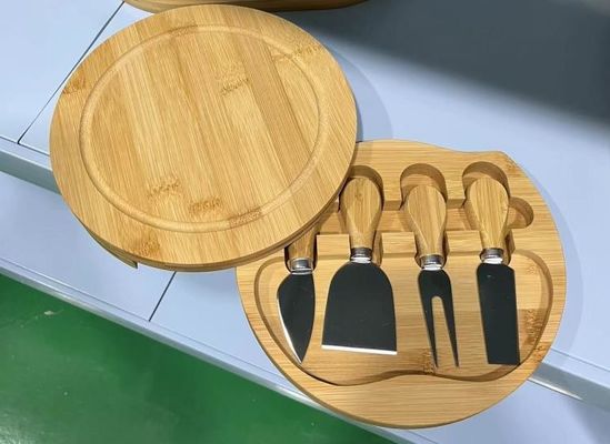목재 피자 도구 세트 내구성 맞춤형 로고 샬쿠테리 보드 원형