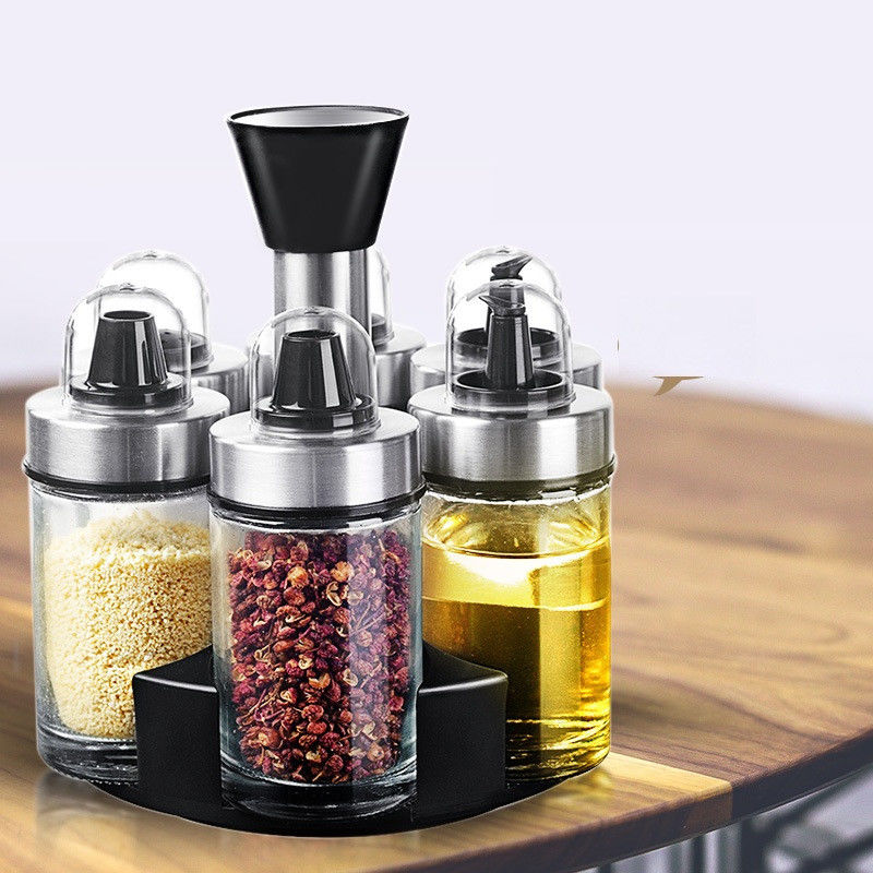 1.5KG 오일 비자 분배기 세트 360 회전 홀더와 스테인레스 스틸 병