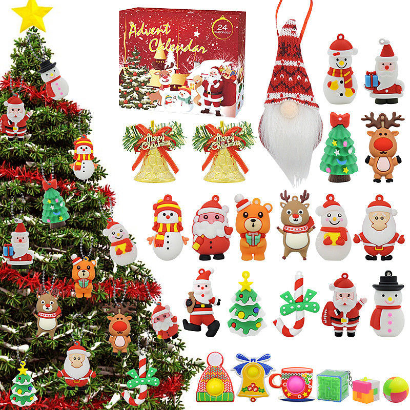 24pcs 크리스마스 추석 달력 블라인드 박스 만화 Fidget Squishy Toy for Kids 장난감 세트